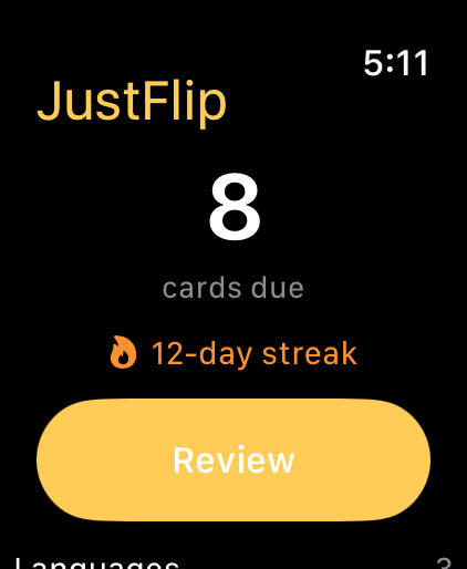JustFlip! review on Apple Watch